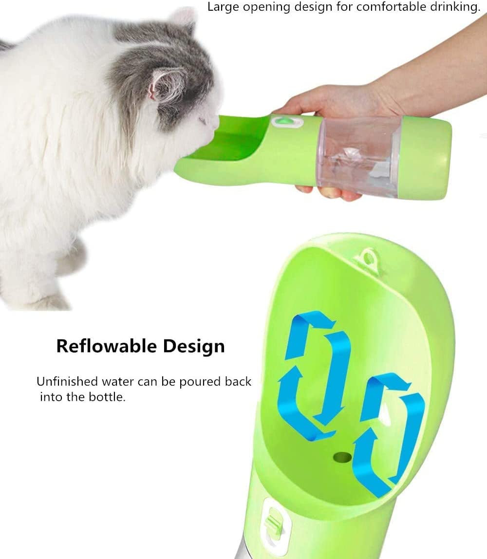 Outdoor Dog Water Bottle Dispenser - Leak Proof Bottles for Dogs on the Go with Food Container Multifunctional Travel Outdoor(Green)