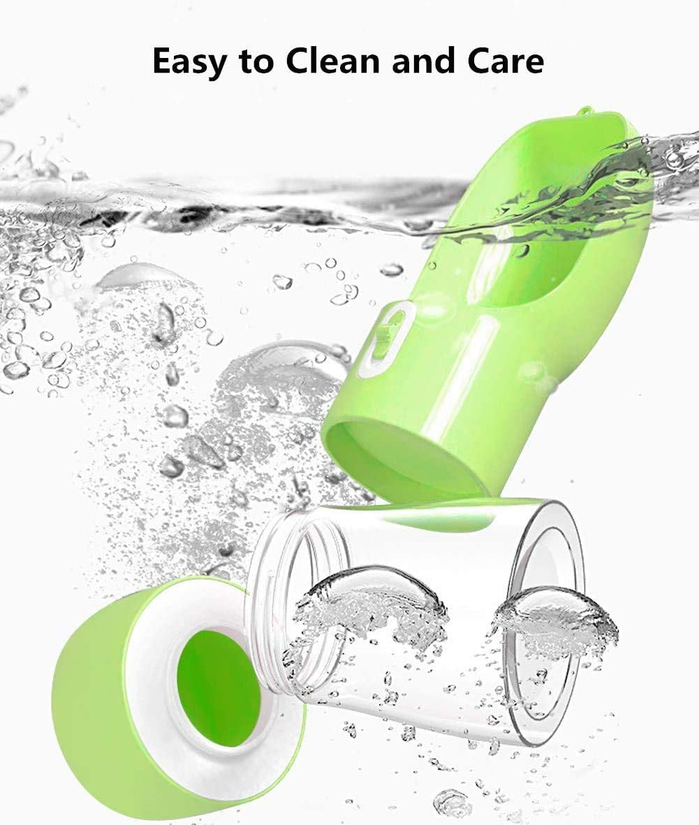 Outdoor Dog Water Bottle Dispenser - Leak Proof Bottles for Dogs on the Go with Food Container Multifunctional Travel Outdoor(Green)